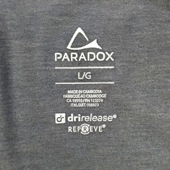 Paradox Men's Merino Wool Dri-Release Black Grey Camo Pullover Top Size Large - Picture 9 of 13